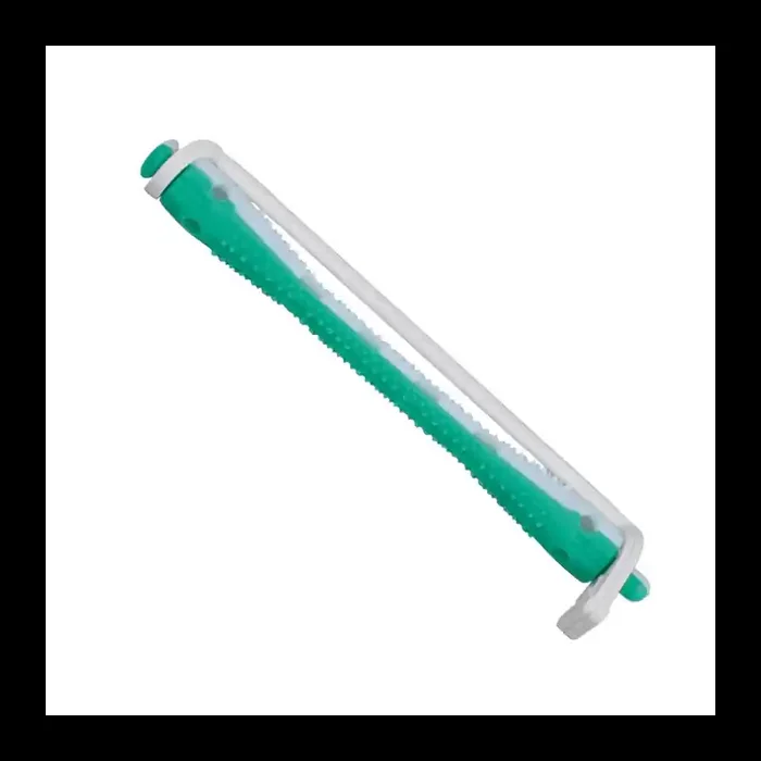 Bigudíes plástico blanco/verde largos 12 unidades – sesioMWorld