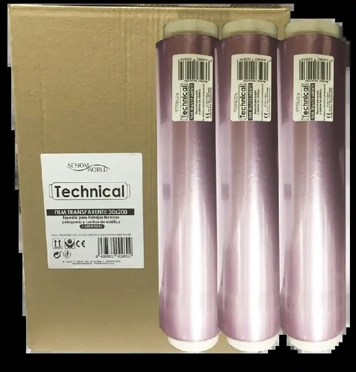 Caja 3 rollos de film osmótico transparente TECHNICAL 30×200 profesional – sesioMWorld