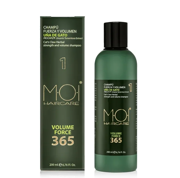 Champú fuerza y volumen VOLUME FORCE 365 sin sal UÑA DE GATO 200ml. – sesioMWorld