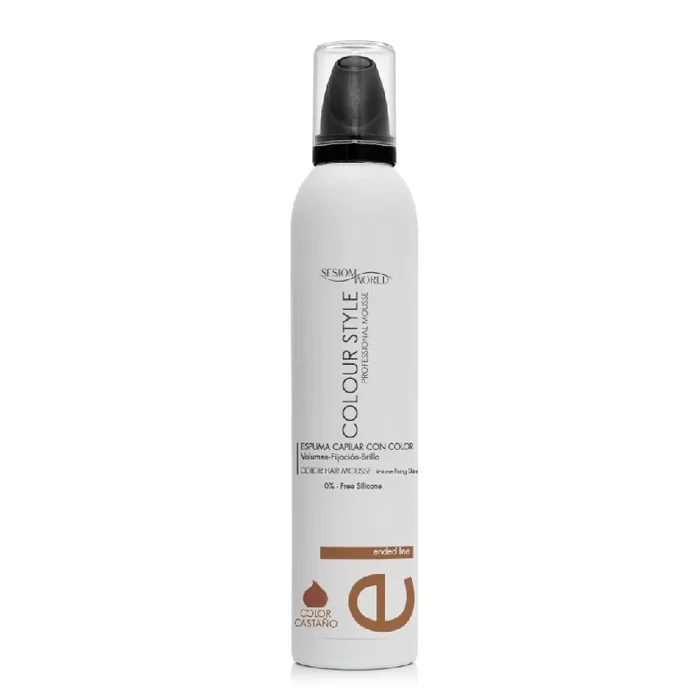 Espuma capilar con color COLOUR STYLE tono CASTAÑO Volumen Fijación Brillo 300ml. – sesioMWorld
