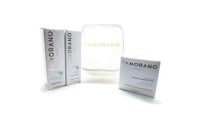 Pack completo línea capilar proteínas de seda HYDRATING neceser regalo ZAMORANO – sesioMWorld
