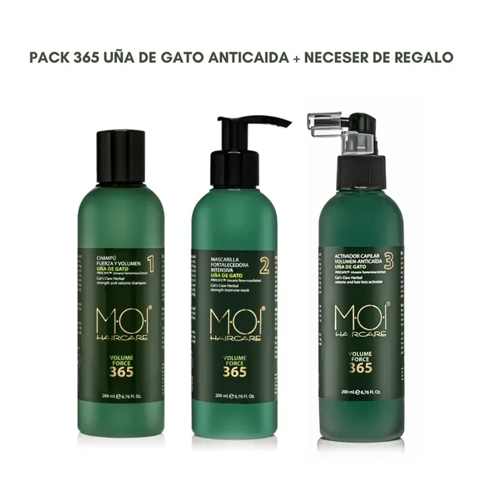 Pack completo volumen y anticaída VOLUME FORCE 365 con neceser regalo UÑA DE GATO – sesioMWorld