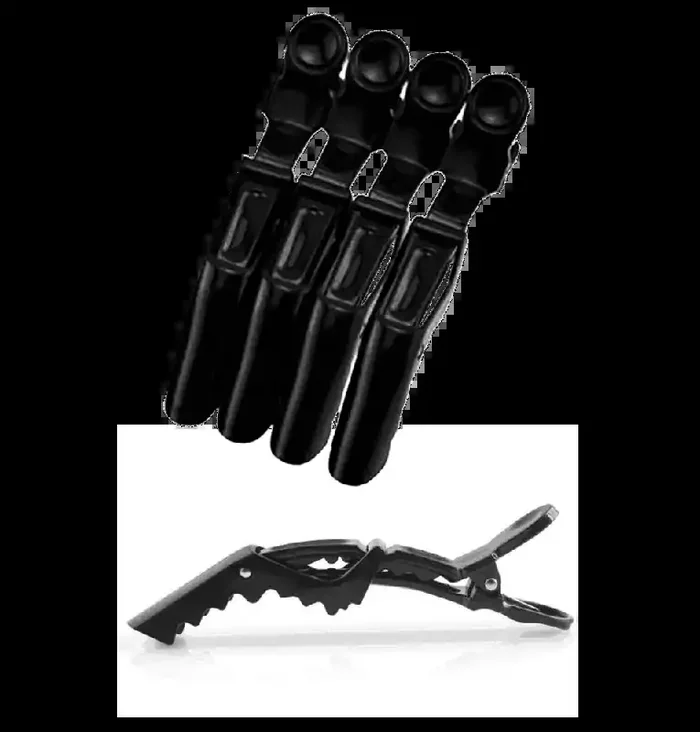 Pinzas sujeción fuerte TIBURÓN plástico negras paquete 4 unidades – sesioMWorld