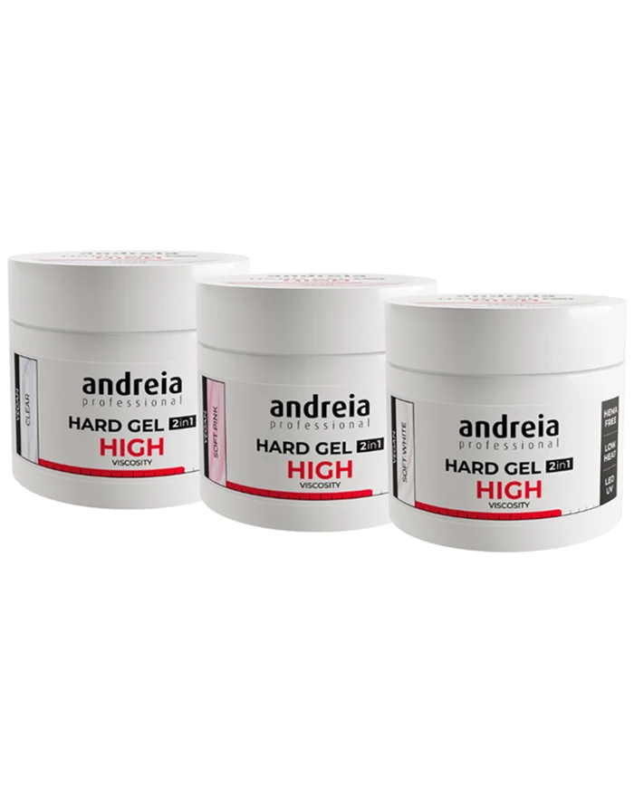 Andreia Hard Gel de Construcción de Uñas 2 en 1 de Alta Viscosidad LED/UV 200GR