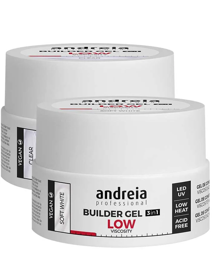 Andreia Professional Builder Gel LOW VISCOSITY – Gel de construcción de uñas 3 en 1 de Baja Viscosidad 22 gr.