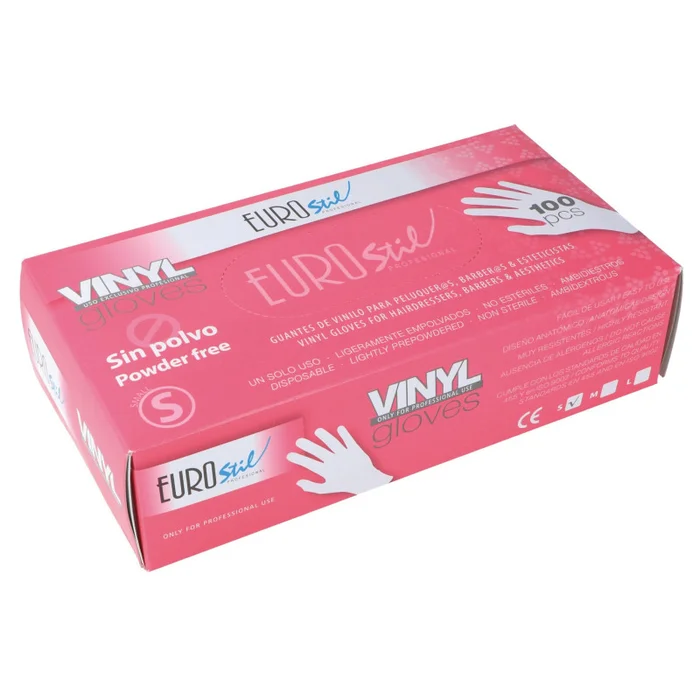 CAJA 100 GUANTES VINILO SIN POLVO : Talla – S