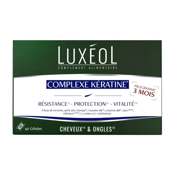 Complementos alimenticios complejo queratina Luxéol 90 cápsulas