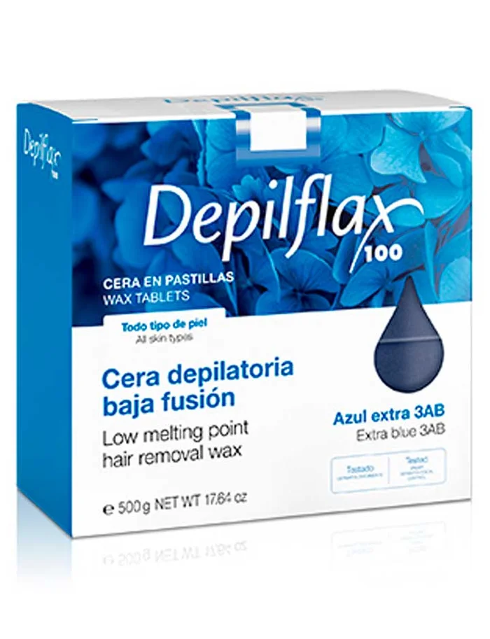 Depilflax Cera depilatoria de baja fusión azul 500g