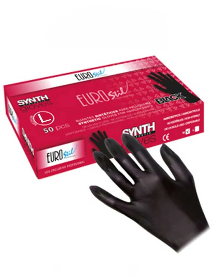 Eurostil Guantes Sintéticos Negro 50u Talla Grande