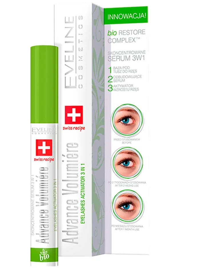 Eveline Cosmetics Advance Volumiére Mascara Para Ojos 3 in 1 | 10ml