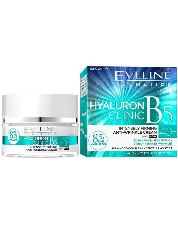 Eveline Cosmetics Hyaluron Clinic B5 Intensely Friming Anti-Wrinkle Cream 40+ | Crema Antiarrugas 50ml