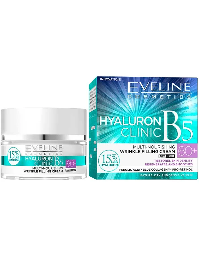 Eveline Cosmetics Hyaluron Clinic B5 Multi-Nourishing 60+ | Crema Multi-Nutritiva 50ml