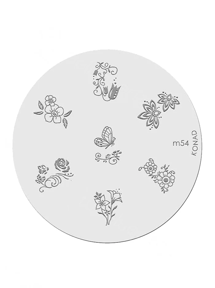 Konad Placa de Diseño Flores Nº m54