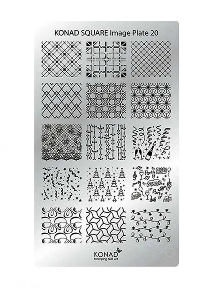 Konad Placa de Diseño Rectangular C20