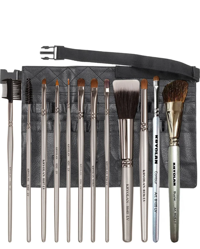 Kryolan Cinturón Para Pinceles y Accesorios con 12 Pinceles