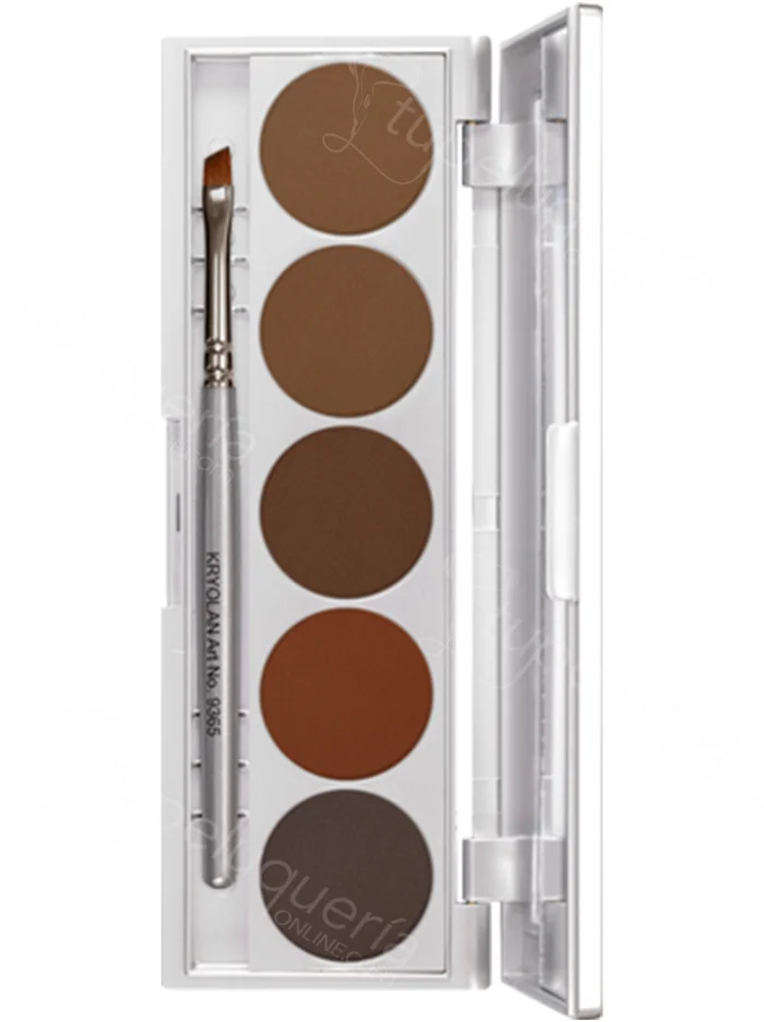 Kryolan Eyebrow Powder | Paleta de 5 Colores para Cejas 10gr.