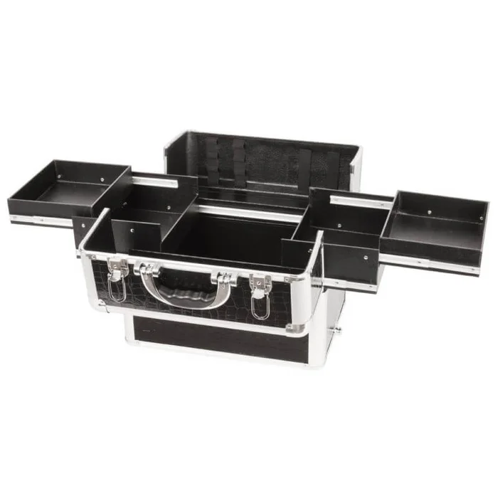 Maleta cocodrilo negro 2 niveles Parisax Professional