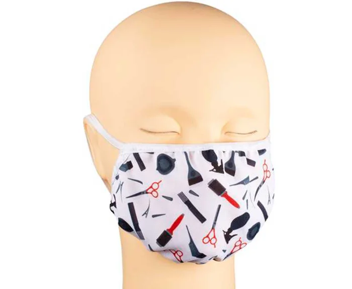 Mascarilla Higiénica Homologada Reutilizable con Diseño de Barbero Blanco – 10 Lavados