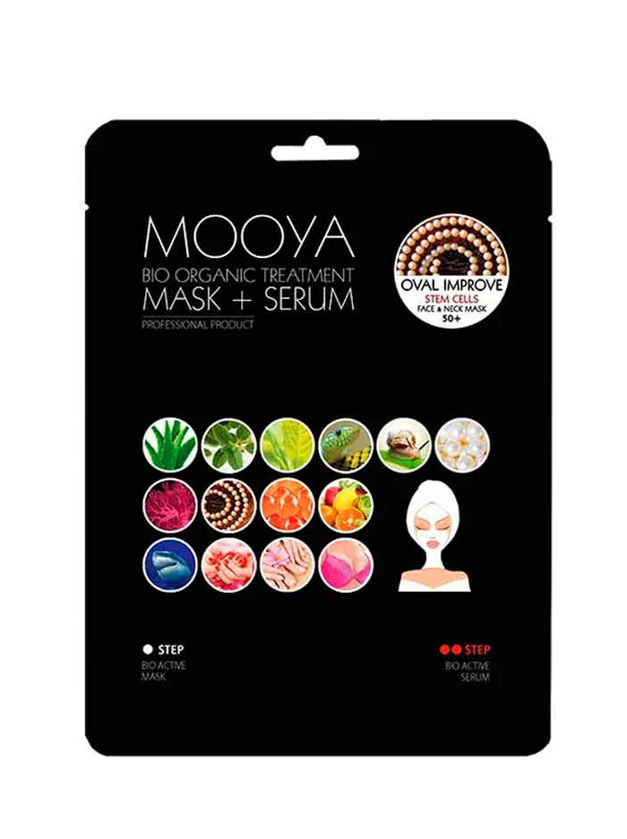 Mooya Máscara + Sérum Tratamiento Bio Orgánico con Células Madre | Mejora del Óvalo Facial
