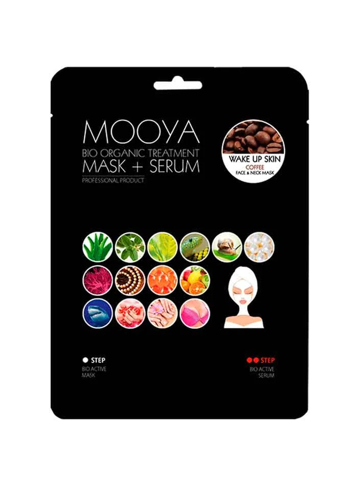 Mooya Máscara + Sérum Tratamiento Bio Orgánico Despierta la piel con Extracto de Café