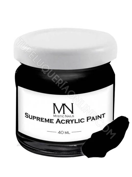 Mystic Nails Supreme Acrylic Paint | 02-Negro 40ml.