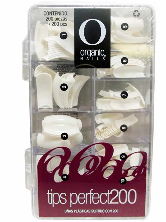 Organic Nails Tips Perfect 200 Unidades Blancas