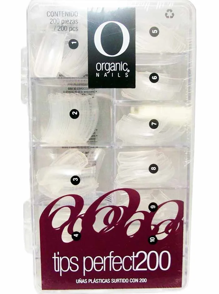 Organic Nails Tips Perfect 200 Unidades Transparentes