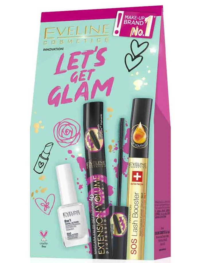 Pack Lets Glam Máscara + Sérum de Pestañas + Tratamiento de Uñas