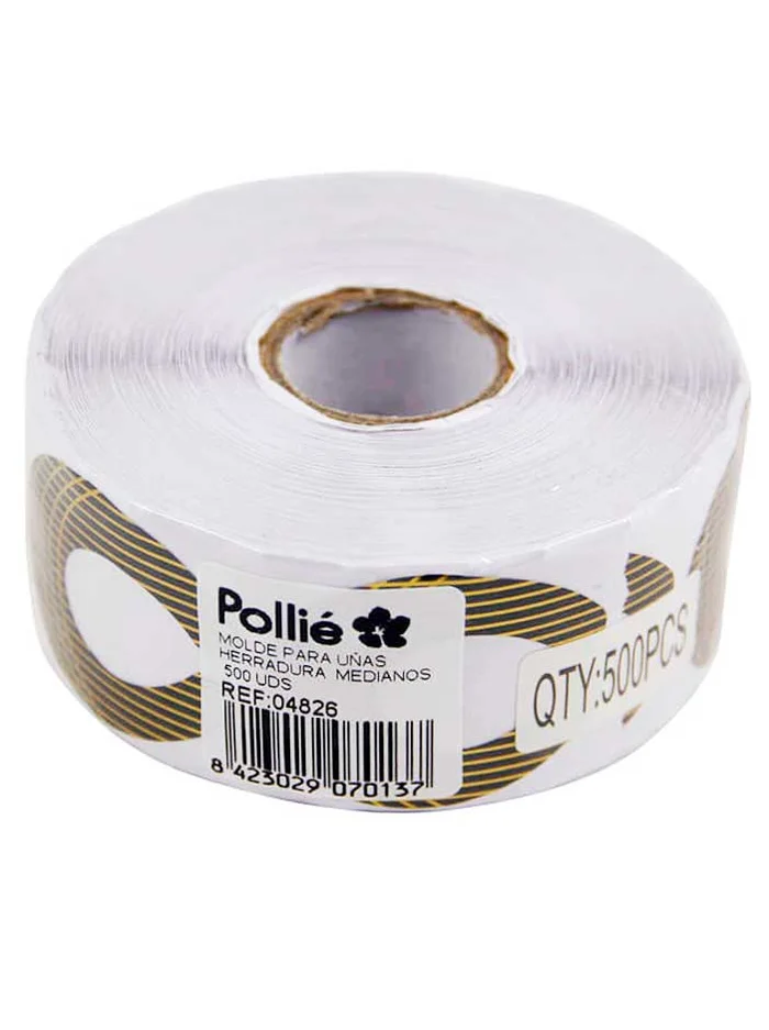 Pollie Molde para Uñas Herradura Medianos Rollo de 500 Unidades.