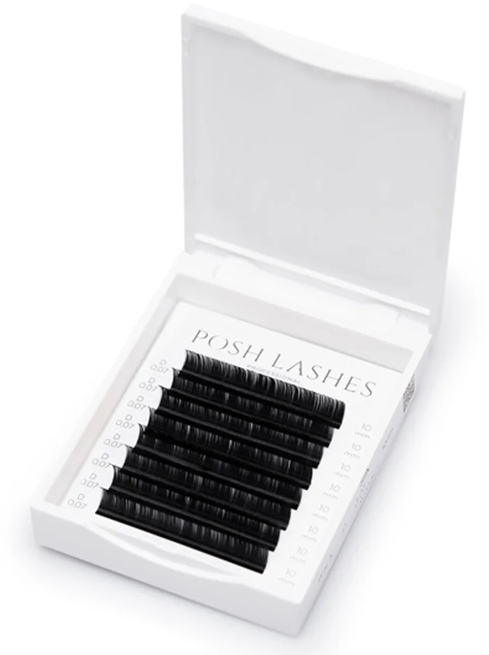 Posh Lashes Seda Extensión de Pestañas Negra D 0.07 10mm