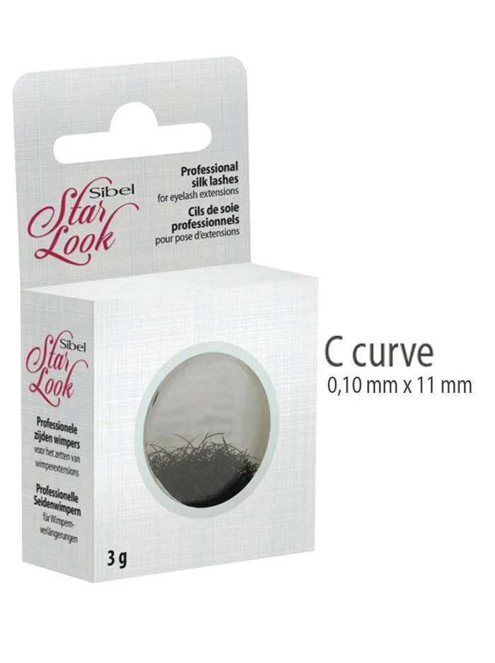 Sibel Star Look Pestañas de Seda para Extensiones | Curva «C» (0,10×11 mm.)