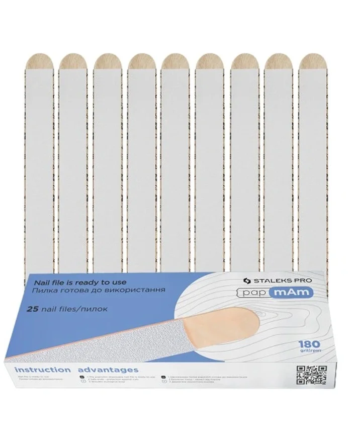 Staleks Expert 22 Limas Desechables Papmam Con Base de Madera 180 Grit 25uds