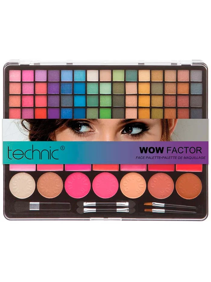 Technic Wow Factor | Paleta Grande de Maquillaje de Ojos, Labios y Rostro