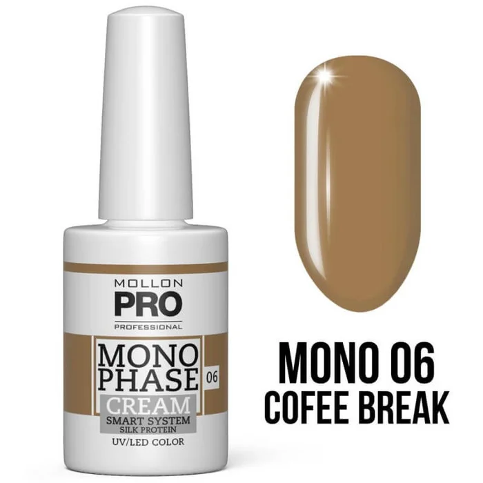 Barniz monofásico n ° 6 Cofee Break 5 en 1 n ° 06 uv / led Mollon Pro 10ML