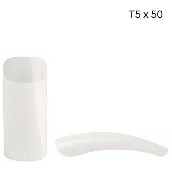 Caja de 50 puntas naturales cuadradas con tira larga Tamaño 5