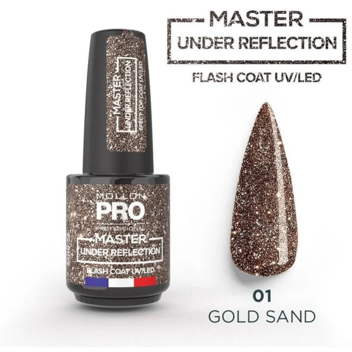 Esmalte de uñas semipermanente 01 gold sand Under Reflection Mollon Pro 12ML