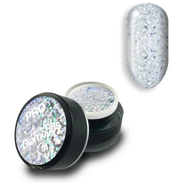 Gel holográfico Mollon Pro Shimmer Diamonds n ° 1