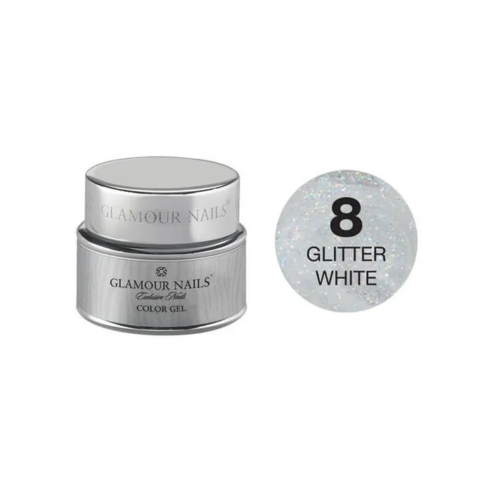 Glitter gel 08 blanco Glamour Nails 5ML