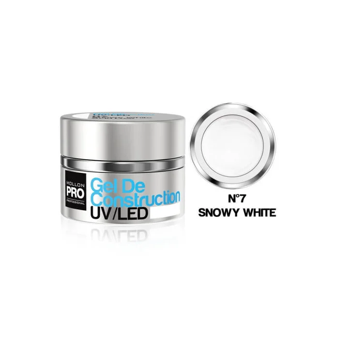 La construcción del gel de UV / LED Mollon Pro 30 ml Snowy White -07