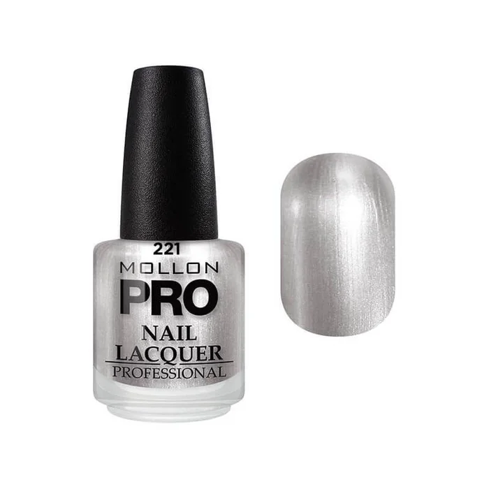 laca clásica 15 ml Mollon Pro Plata Brillo – 221