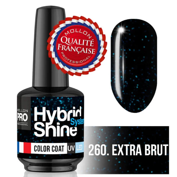 Mini esmalte de uñas semipermanente Hybrid Shine Mollon Pro 260 extra crudo 8ML