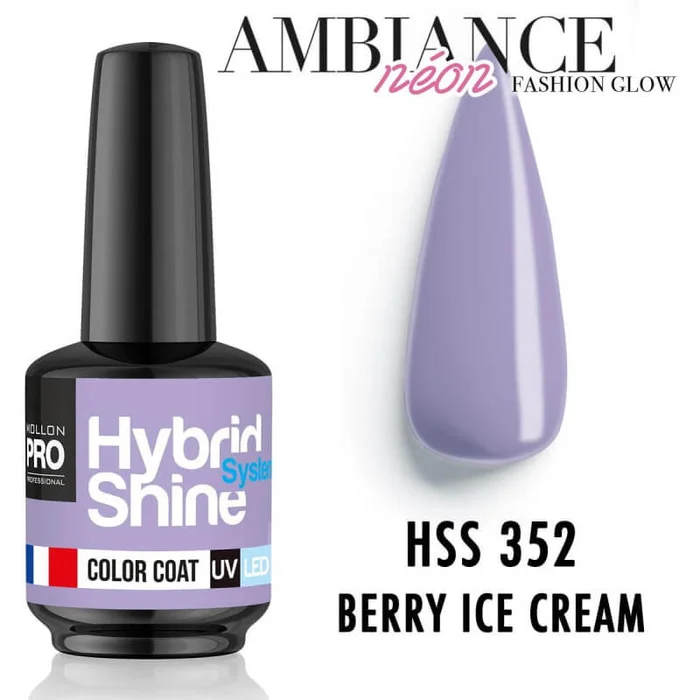 Mini esmalte semipermanente Hybrid Shine n ° 352 Berry Ice Cream Mollon Pro 8ML