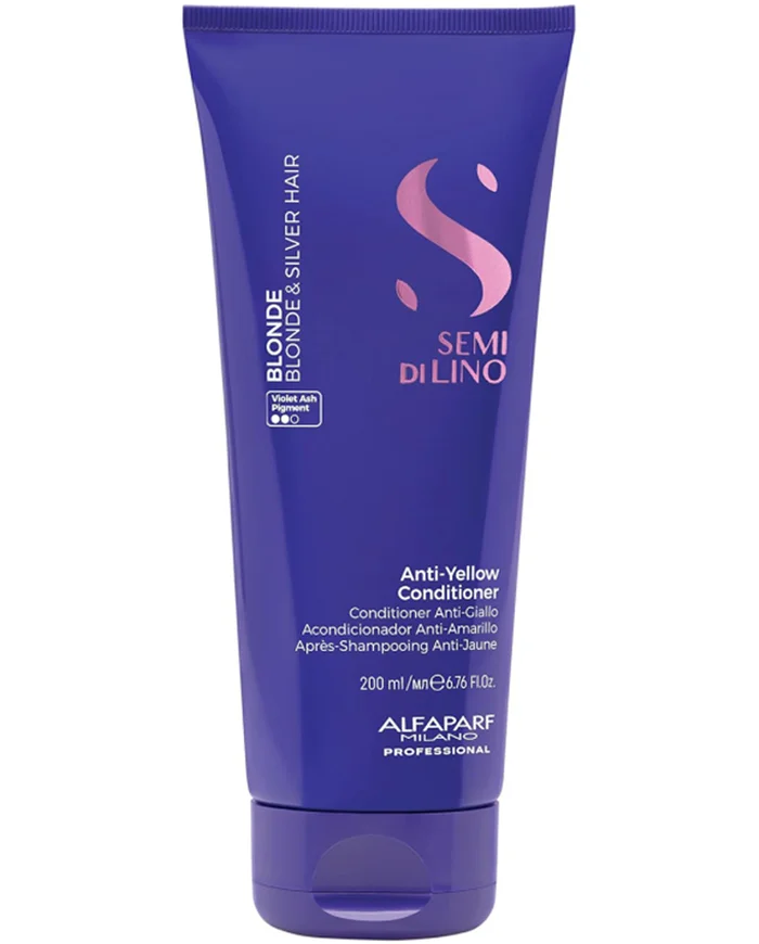 Alfaparf Milano Semi Di Lino Blonde Acondicionador Anti Amarillo Cabello Rubio 200ml