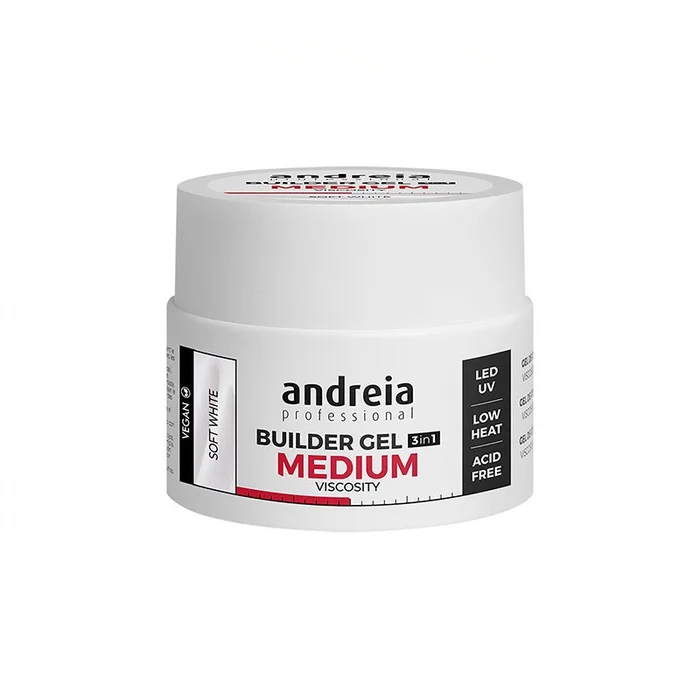 Andreia Professional Builder Gel Medium Viscosity Soft White 44 g