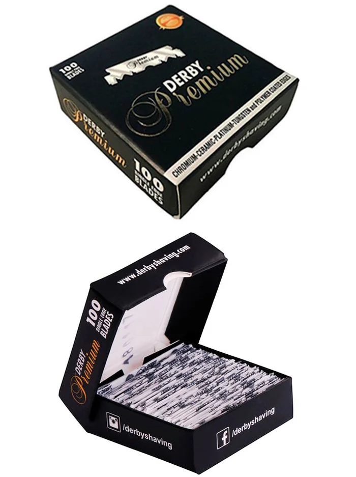 Derby Premium Cuchillas de Un Filo 100 Unidades