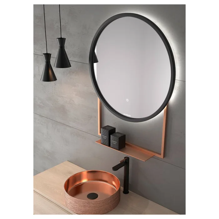 ESPEJO LED ASH Ø70 NEGRO MATE51 / NEGRO01
