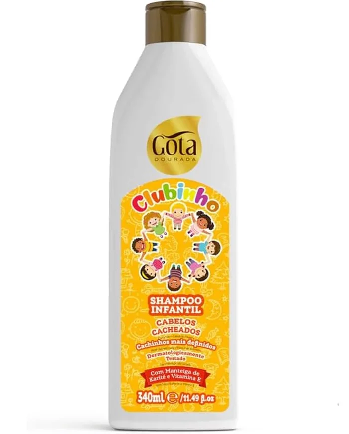Gota Dourada Clubinho Champú Infantil Para Cabello Rizado 340ml