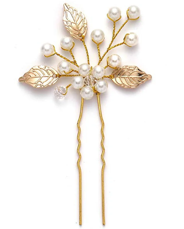 Horquilla Decorativa Para el Pelo Mediana Dorada 1UD