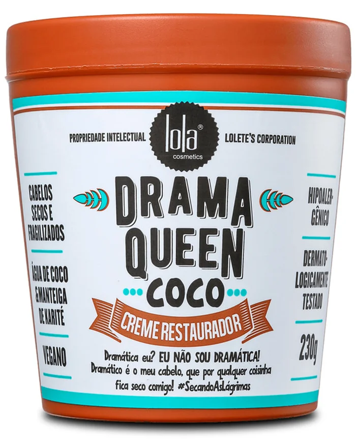 Lola Cosmetics Drama Queen mascarilla Restauradora de Coco Para Cabello Seco 230g