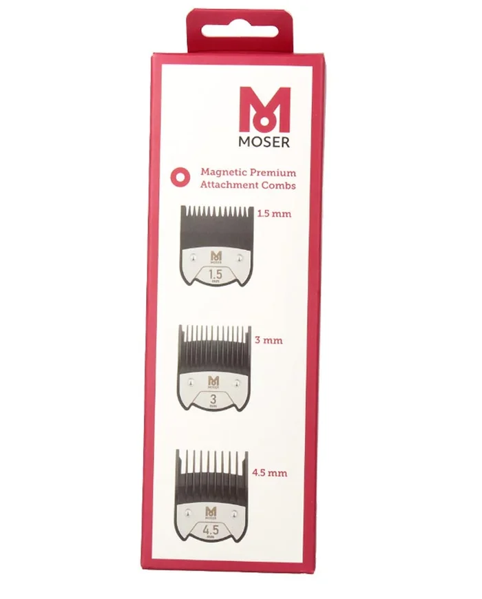 Moser Caja de Peines de Corte Magnéticos 3uds 1.5/3/4.5mm